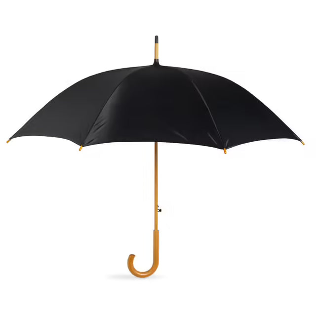 Pack of 5 Custom 23-Inch Wooden Handle Auto-Open Umbrella - Printed Logo - Premium Corporate Promotional Gift
