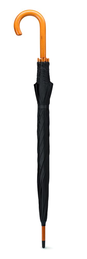 Custom 23-Inch Wooden Handle Auto-Open Umbrella - Printed Logo - Premium Corporate Promotional Gift