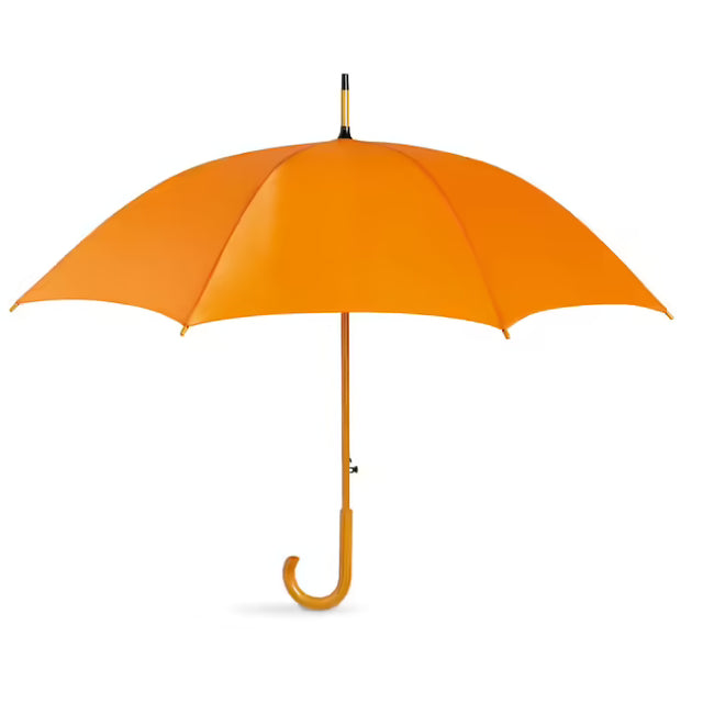 Pack of 5 Custom 23-Inch Wooden Handle Auto-Open Umbrella - Printed Logo - Premium Corporate Promotional Gift