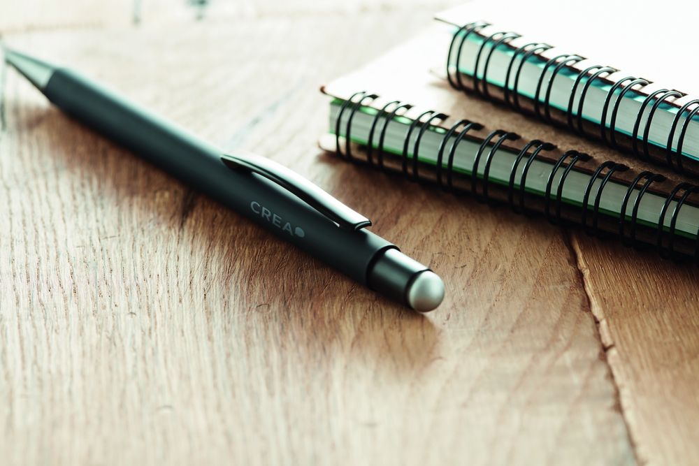 Aluminium Push-Button Stylus Pen - Custom Laser Engraved Corporate Promotional Stationery