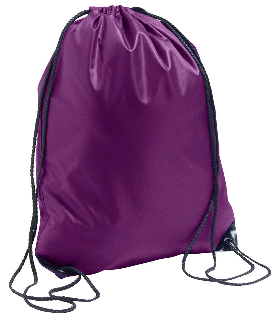 Pack of 10 Quadra Gymsac 210D Polyester Custom Printed & Embroidered Drawstring Bag - Bulk Sports & School Merchandise