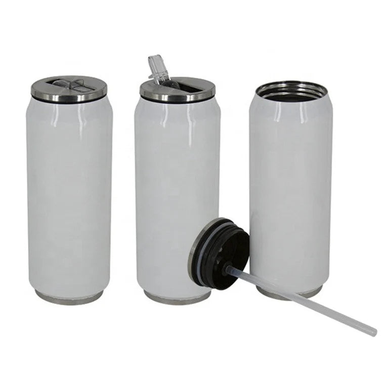 17oz Stainless Steel Cola Can – White Sublimation Drinkware