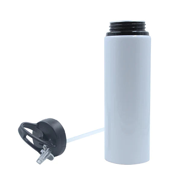 600ml Portable Aluminium Bottle – White Sublimation Water Bottle
