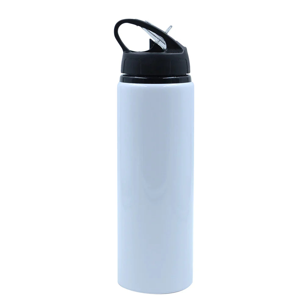 600ml Portable Aluminium Bottle – White Sublimation Water Bottle