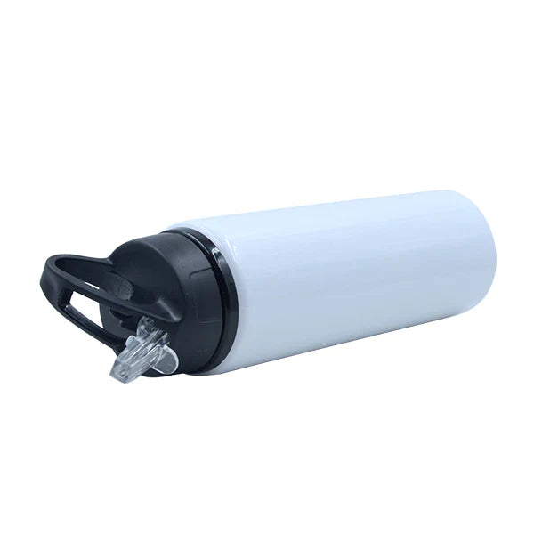 600ml Portable Aluminium Bottle – White Sublimation Water Bottle