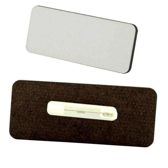 MDF Name Badge with Pin – Professional Sublimation Rectangle