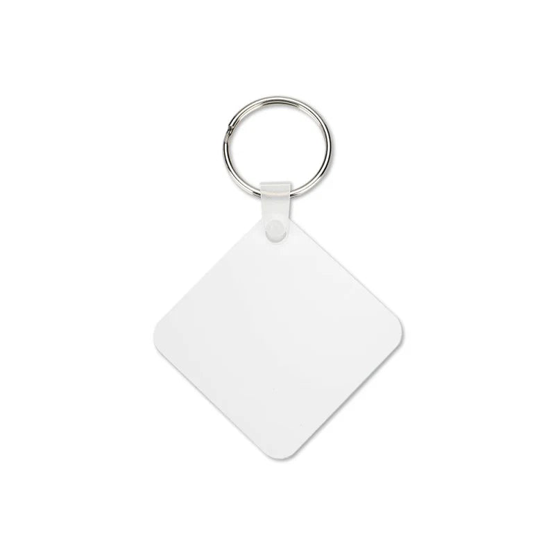 Aluminium Square Keyring 50mm – Double Sided, Glossy & Durable