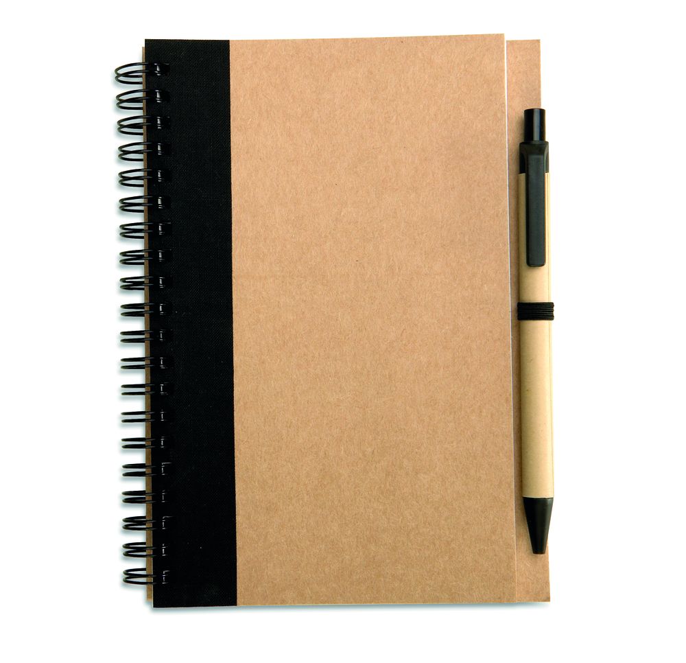 SONORA PLUS Recycled Paper Notebook & Pen Set - Custom Screen Printed Sustainable Promotional Stationery