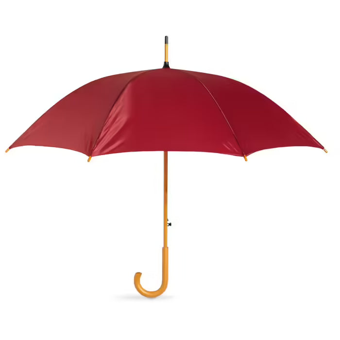 Custom 23-Inch Wooden Handle Auto-Open Umbrella - Printed Logo - Premium Corporate Promotional Gift