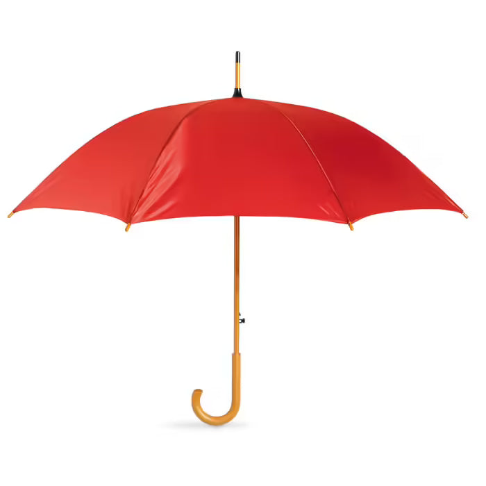 Custom 23-Inch Wooden Handle Auto-Open Umbrella - Printed Logo - Premium Corporate Promotional Gift