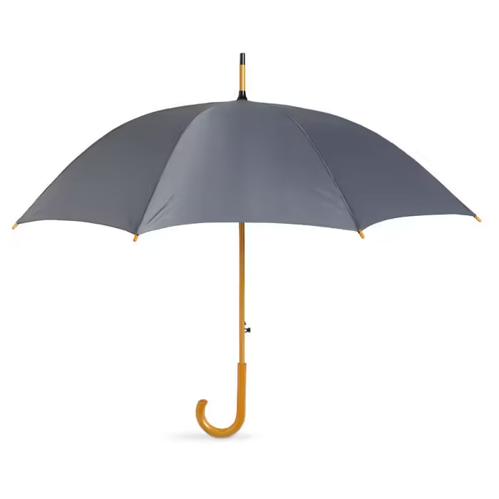 Custom 23-Inch Wooden Handle Auto-Open Umbrella - Printed Logo - Premium Corporate Promotional Gift