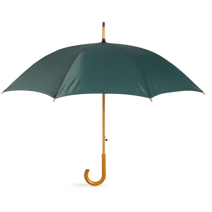 Custom 23-Inch Wooden Handle Auto-Open Umbrella - Printed Logo - Premium Corporate Promotional Gift