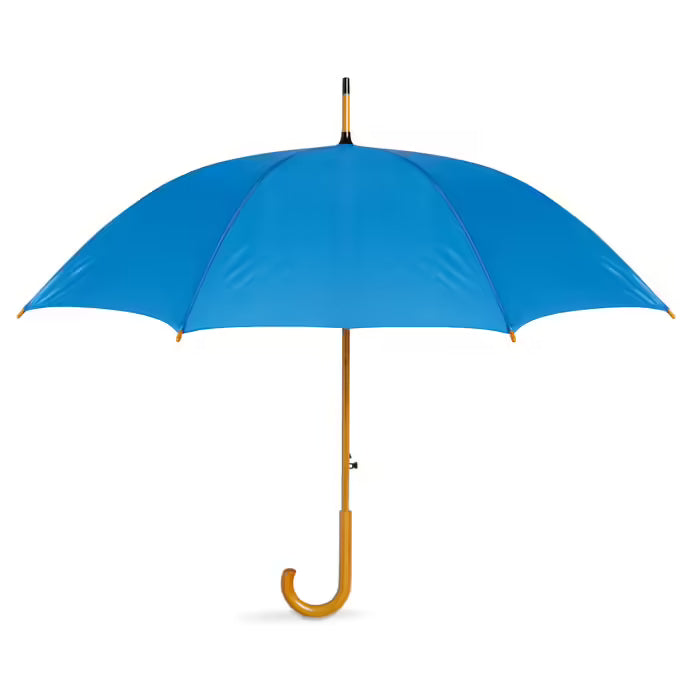 Custom 23-Inch Wooden Handle Auto-Open Umbrella - Printed Logo - Premium Corporate Promotional Gift