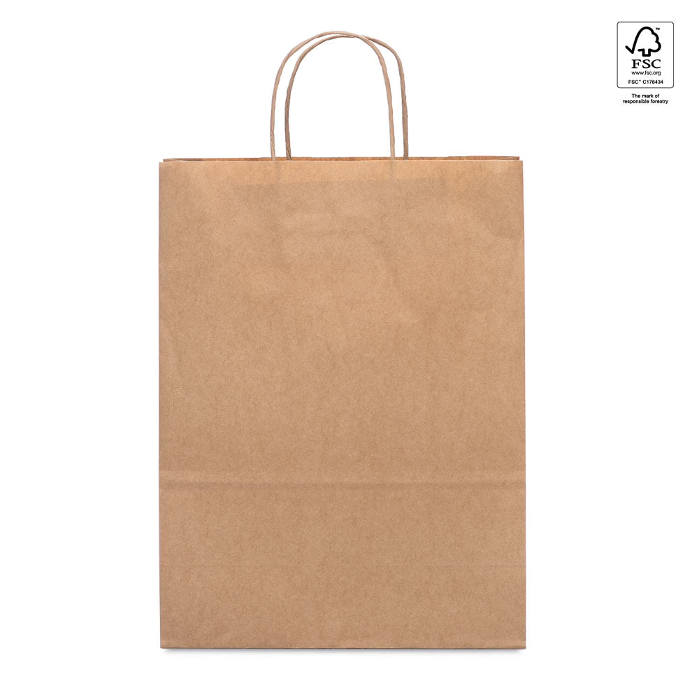 Custom Printed FSC™ Kraft Paper Bag (115 GSM) - Eco-Friendly Retail & Event Packaging