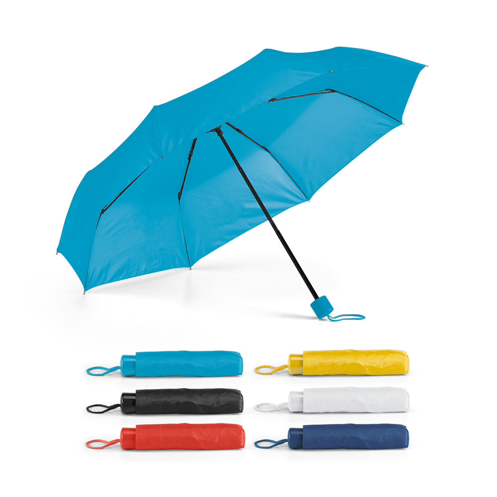 Custom Printed 3-Section Compact Polyester Folding Umbrella - Premium Corporate Merchandise