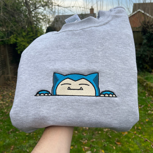 Snorlax Pokémon Inspired Embroidered Sweatshirt