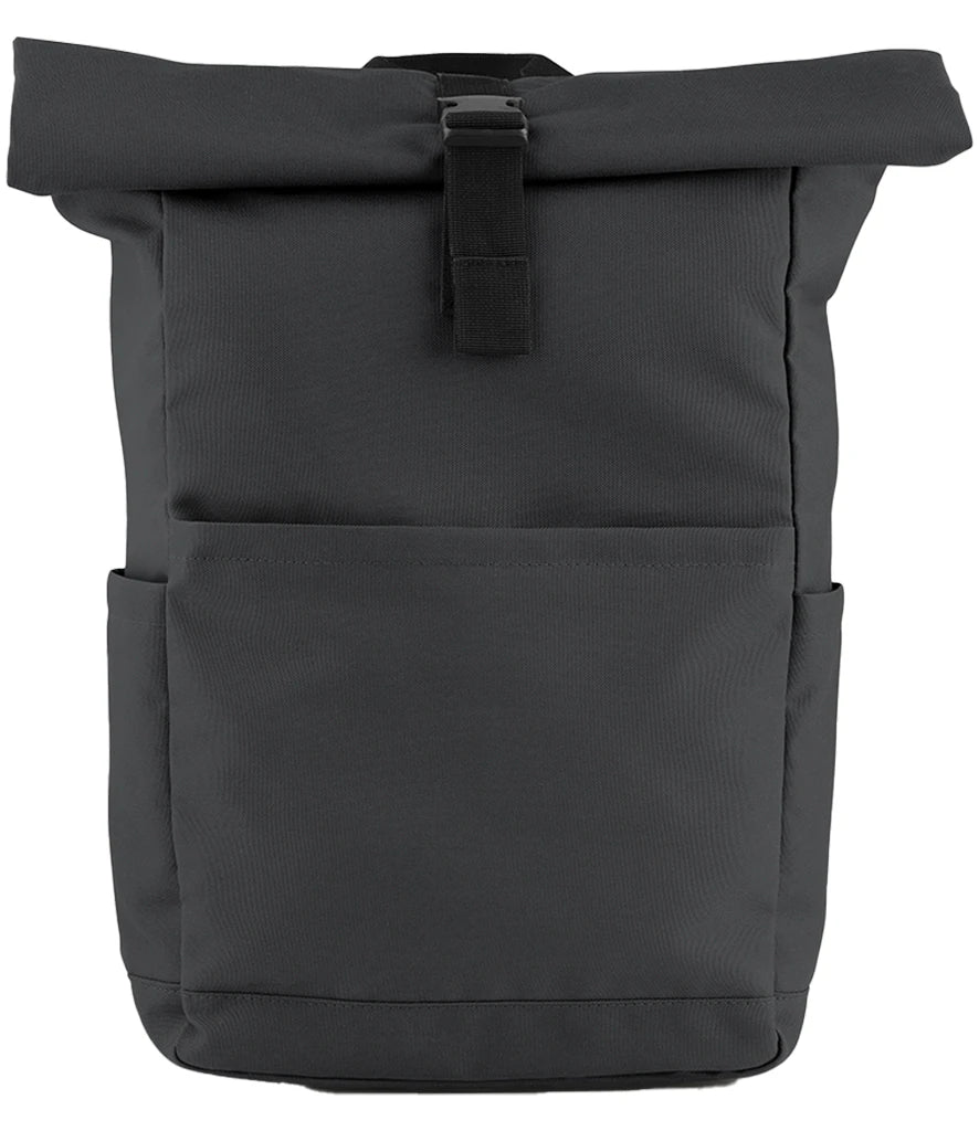 BagBase Premium Recycled Roll-Top Backpack (100% Recycled 600D) - Custom Embroidered Eco-Friendly Commuter Bag