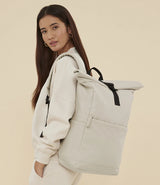 BagBase Premium Recycled Roll-Top Backpack (100% Recycled 600D) - Custom Embroidered Eco-Friendly Commuter Bag