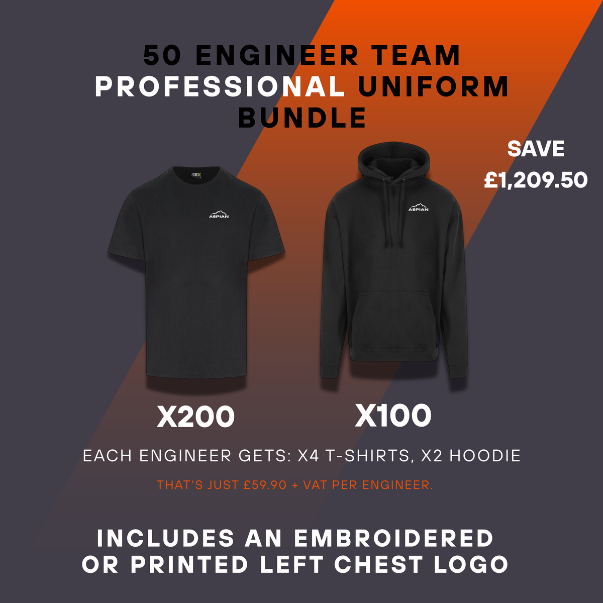 50 Engineer Professional Uniform Bundle | Branded Workwear [BID:22]