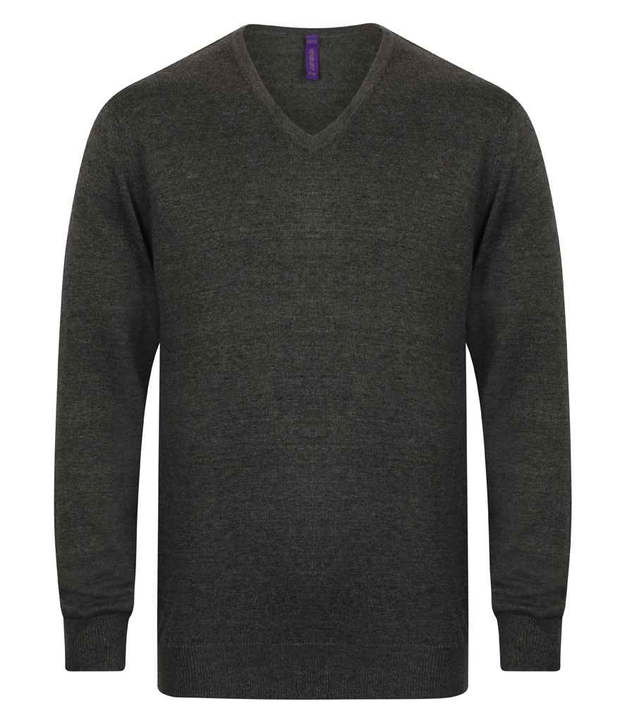 Henbury Lightweight Cotton Acrylic V Neck Sweater – Aspian