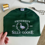 Silly Goose University Unisex Embroidered Sweatshirt