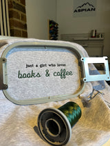 Books & Coffee Embroidered Sweatshirt