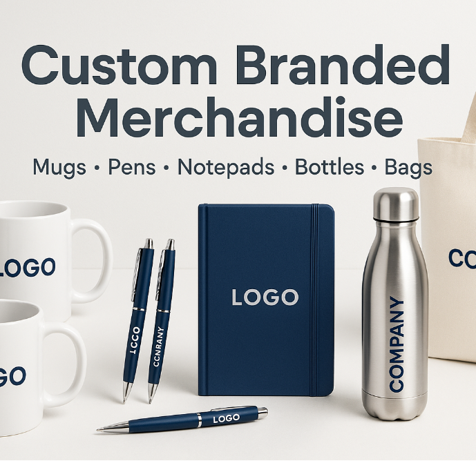 Can we focus on merchandise, mugs, pens, notepads, bottles and bags 